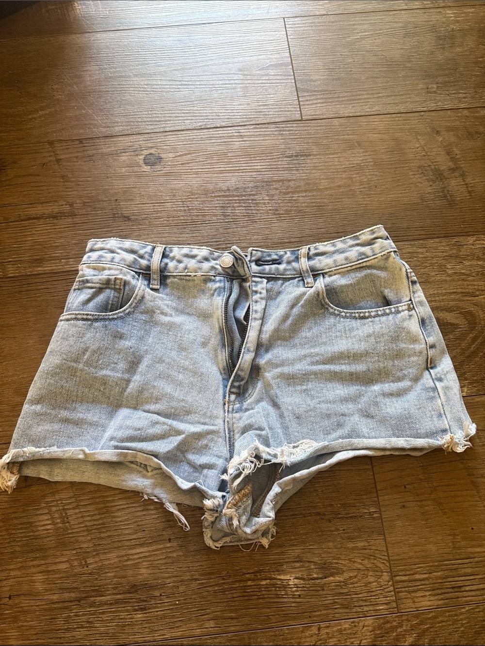 PacSun Light Blue Distressed Denim Cutoff Shorts